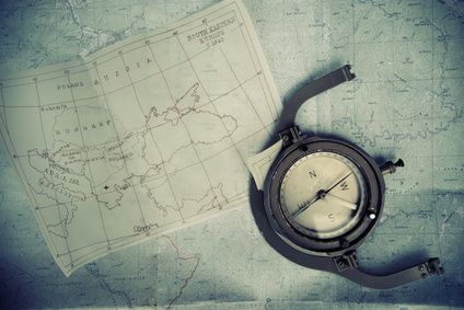old maps and compass
